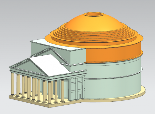 Pantheon 3D Модель .c4d .max .obj .3ds .fbx .stl .blend 