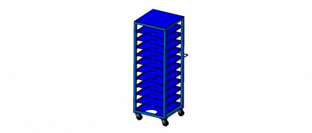chariot 12 etages - 12-tier trolley 1700mm-595mm-775mm 3D Modell .c4d .max .obj .3ds .fbx .stl .blend