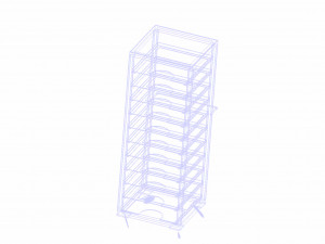 chariot 12 etages - 12-tier trolley 1700mm-595mm-775mm 3D Modell