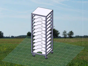 chariot 12 etages - 12-tier trolley 1700mm-595mm-775mm 3D Model