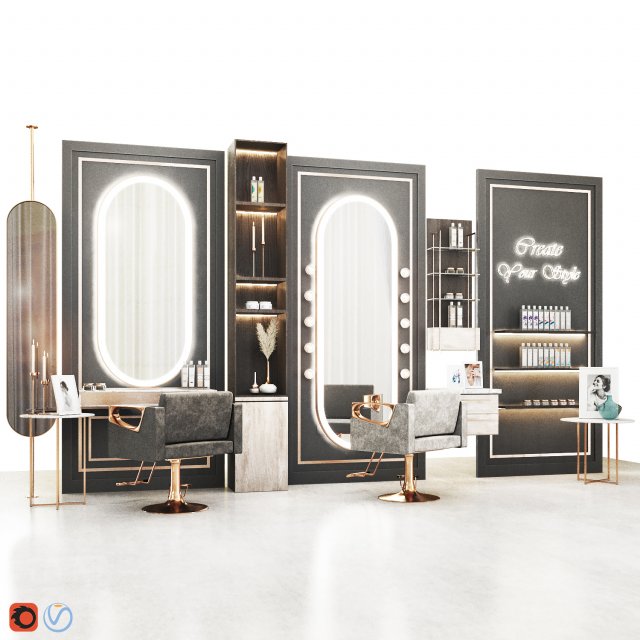 beauty salon06-gr 3D Model .c4d .max .obj .3ds .fbx .stl .blend 