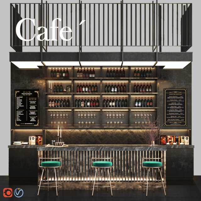 cafe03 3D-Modell .c4d .max .obj .3ds .fbx .stl .blend 