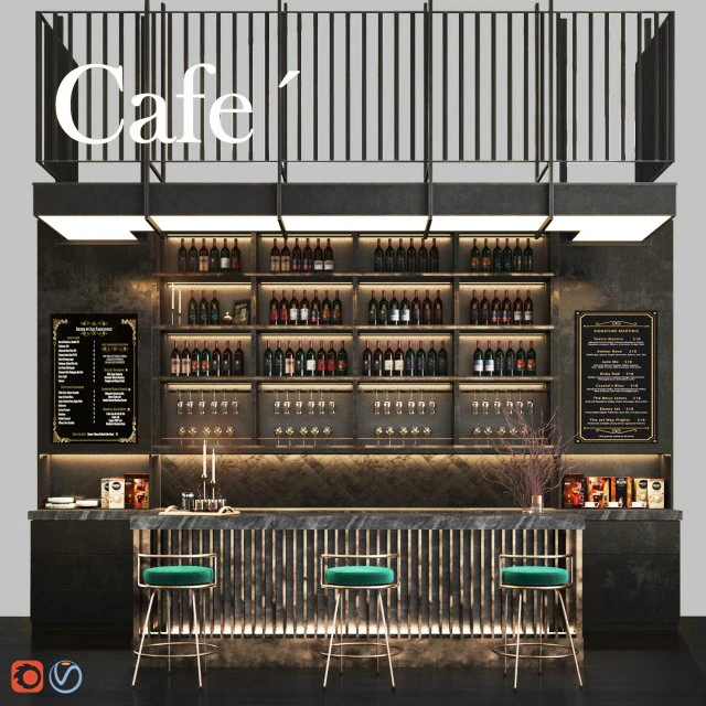 cafe03 3D Model .c4d .max .obj .3ds .fbx .stl .blend 
