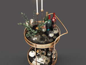 bar cart 3D Модель