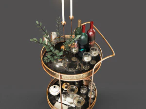 bar cart 3D Model