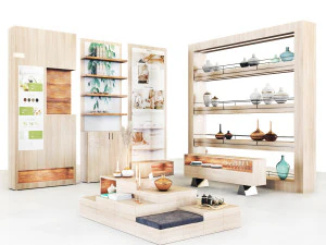 Торговый центр - деревянный набор01 3D Модель