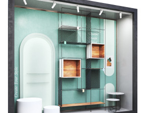 shop window-green 3D Model
