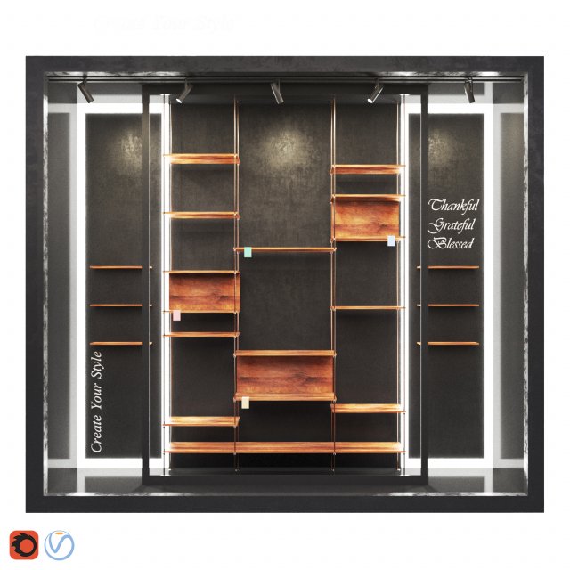 shop window-shelf 3D मॉडल .c4d .max .obj .3ds .fbx .stl .blend 