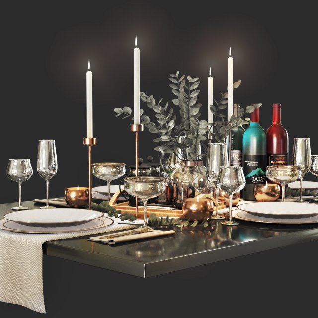tablesettingr2 3D Модель .c4d .max .obj .3ds .fbx .stl .blend 