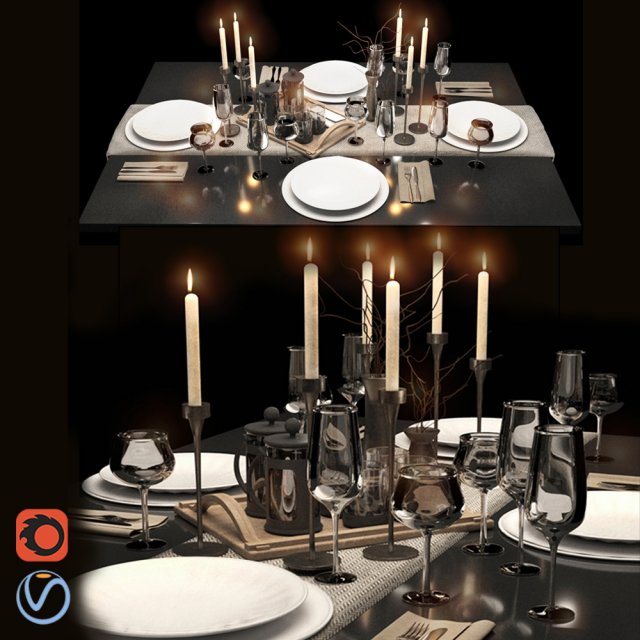 table setting r1 3D Model .c4d .max .obj .3ds .fbx .stl .blend 