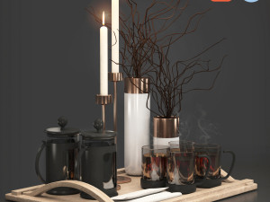 herbal tea set 3D Модель