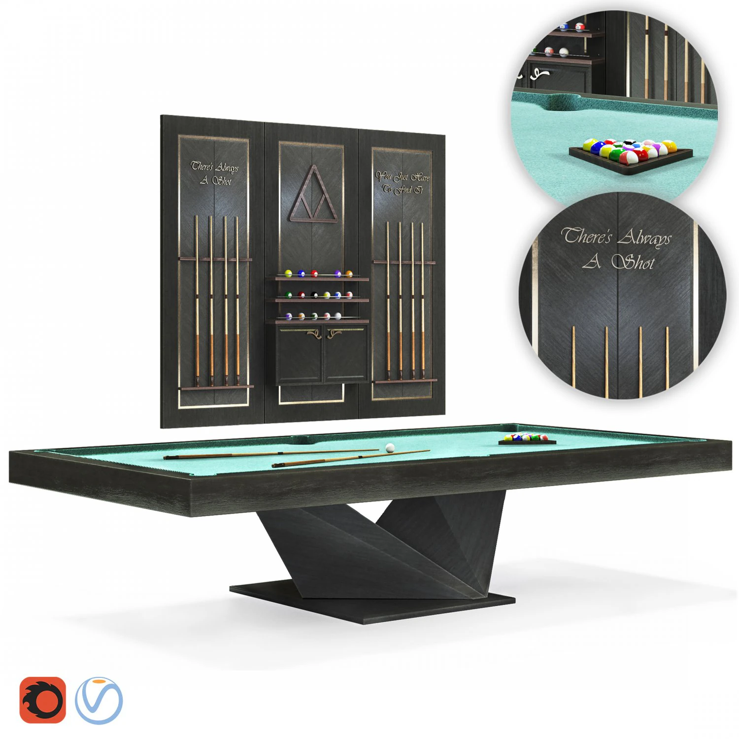 billiards 3D Model .c4d .max .obj .3ds .fbx .stl .blend 