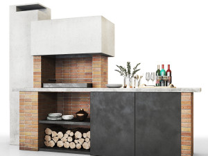 barbecue and grill Modèle 3D