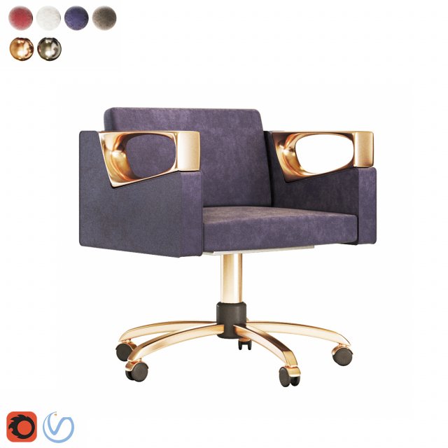 office armchair 3D Модель .c4d .max .obj .3ds .fbx .stl .blend 