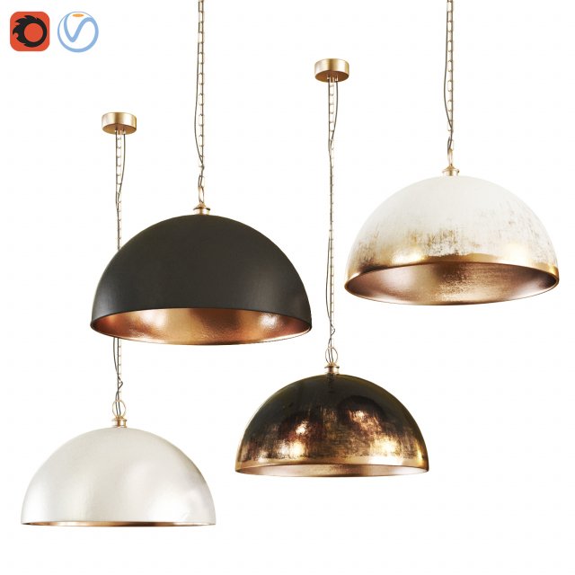 pendant dome light 3D Model .c4d .max .obj .3ds .fbx .stl .blend 