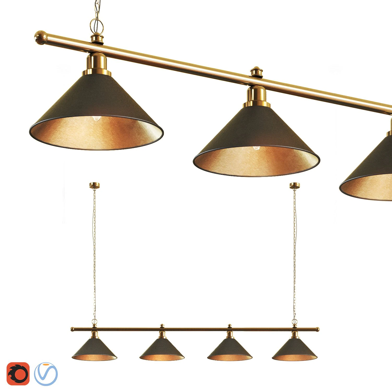 cone lights 3D Model .c4d .max .obj .3ds .fbx .stl .blend