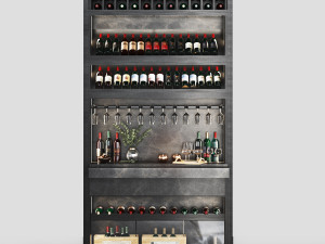 Minibar cafe wineshelf 3D Model