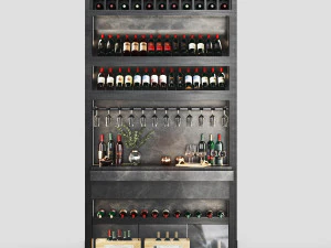 Minibar cafe wineshelf 3D Model