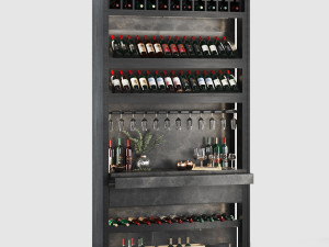 Minibar cafe wineshelf 3D Model
