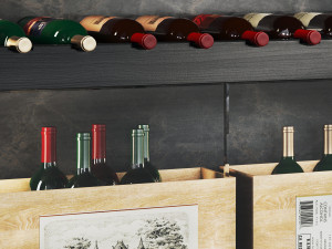 Minibar cafe wineshelf 3D Model