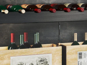 Minibar cafe wineshelf 3D Model