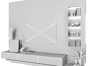 TV Wall Set-Minh Tri Model 3D