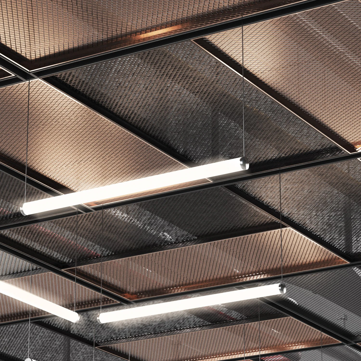 Industrial ceiling 3D Model .c4d .max .obj .3ds .fbx .stl .blend 