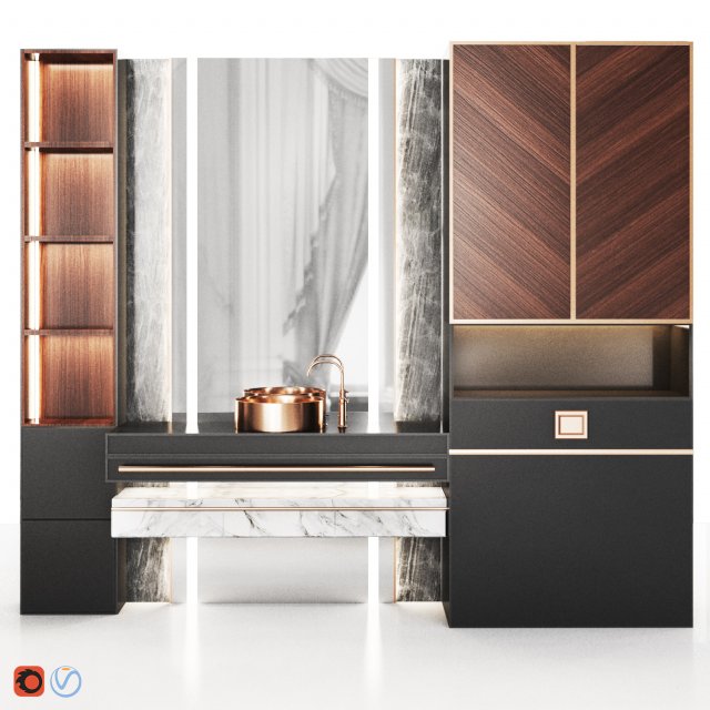 Bathroom washbasin Modello 3D .c4d .max .obj .3ds .fbx .stl .blend