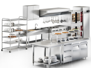 Restaurant Equipment02 commercial kitchen 3D-Modell