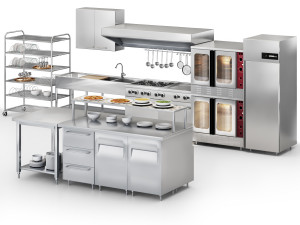 Restaurant Equipment02 commercial kitchen 3D-Modell