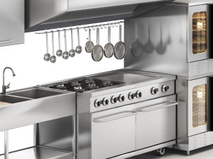 Restaurant Equipment02 commercial kitchen 3D-Modell