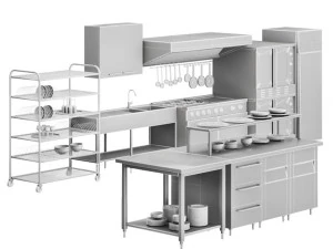 Ristorante Equipment02 cucina commerciale Modello 3D