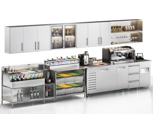 Equipamento de restaurante01 cozinha comercial - bar de coquet&eacute;is Modelo 3D