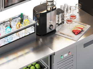 Restaurant Equipment01 commercial kitchen- cocktail bar 3D मॉडल