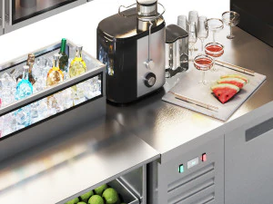 Equipamento de restaurante01 cozinha comercial - bar de coquet&eacute;is Modelo 3D