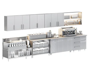 Equipamento de restaurante01 cozinha comercial - bar de coquet&eacute;is Modelo 3D