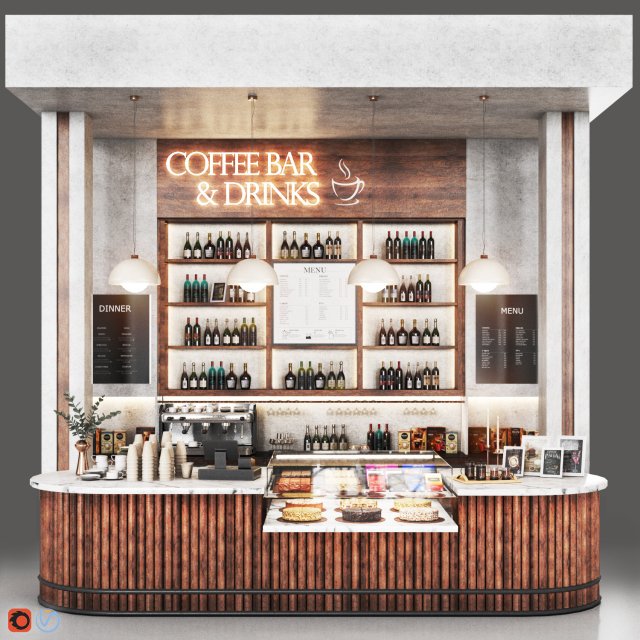 Cafe06 3D Model .c4d .max .obj .3ds .fbx .stl .blend 