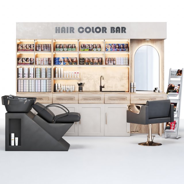 Hair Color bar-Hair Dye 3D Model .c4d .max .obj .3ds .fbx .stl .blend 