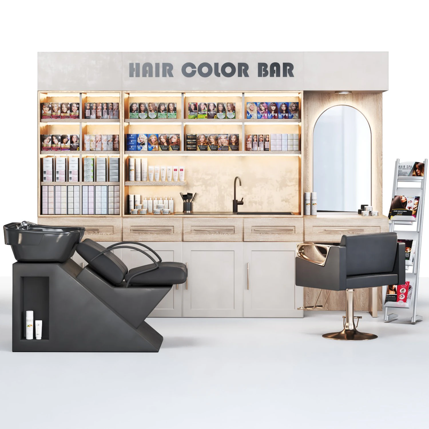 Hair Color bar-Hair Dye 3D Model .c4d .max .obj .3ds .fbx .stl .blend 