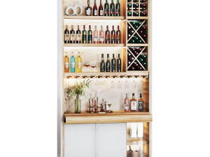 Minibar 03 wine shelf 3D Модель