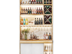 Minibar 03 wine shelf 3D Model