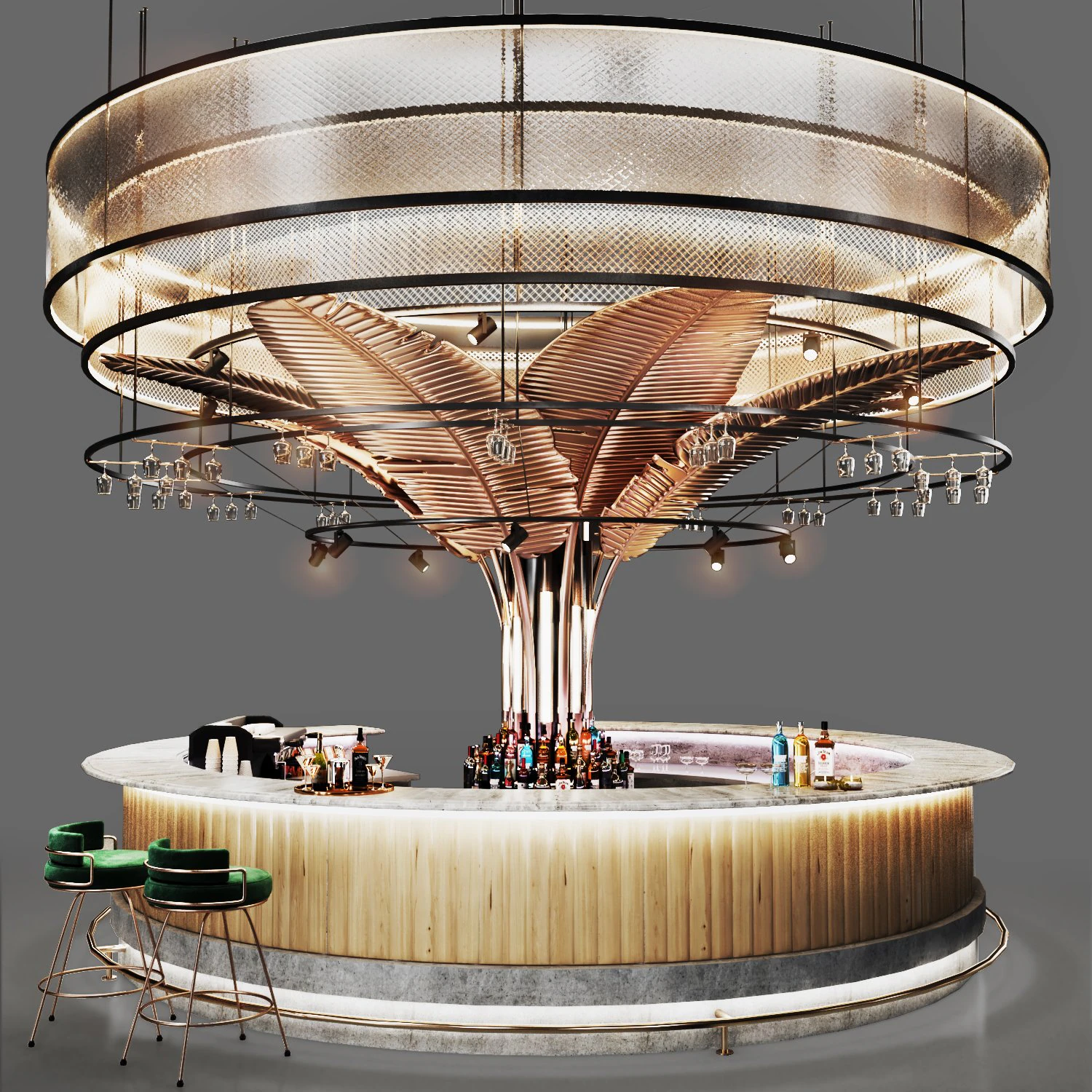 Caffetteria-Round Bar cocktailbar Modello 3D .c4d .max .obj .3ds .fbx .stl .blend 