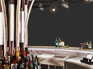 Cafe- Round Bar cocktailbar Modelo 3D