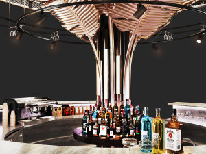 Cafe- Round Bar cocktailbar Modelo 3D