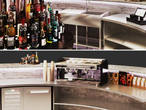 Caffetteria-Round Bar cocktailbar Modello 3D