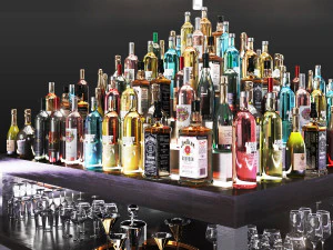 Cocktail bar cafe restaurant island 3D Model