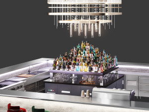 Cocktail bar cafe restaurant island 3D Model