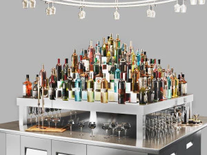 Cocktail bar cafe restaurant island 02 3D Model