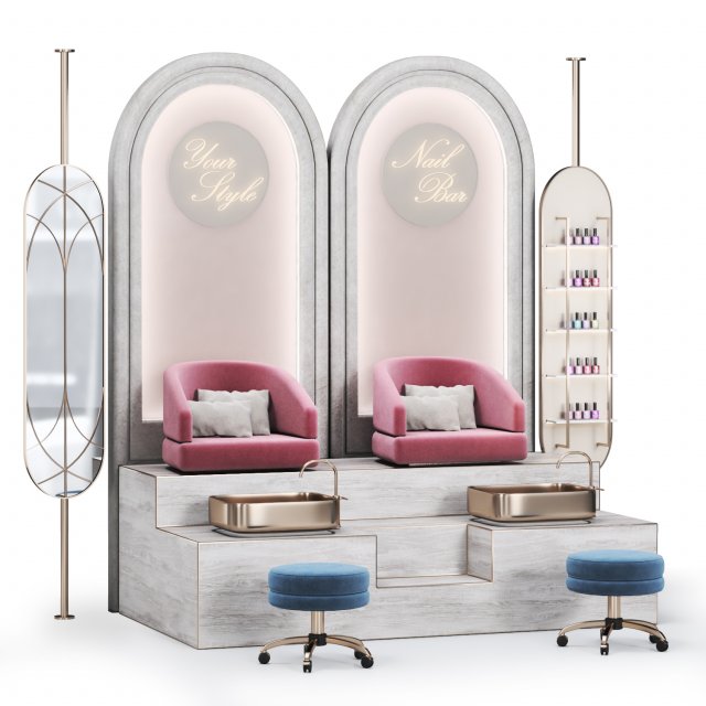 Pedicure03 nailpolish beautysalon 3D Model .c4d .max .obj .3ds .fbx .stl .blend 