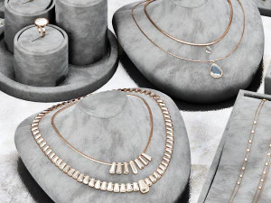 Jewelry store showcase jewellery showroom 3D Model